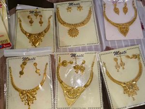Elegant Gold-Tone Necklace and Earring Set