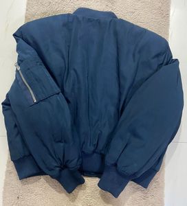 Zara quilted Navy Bomber Jacket