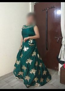 Reception wedding green gown