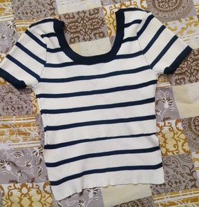 Striped Ribbed Knit Top
