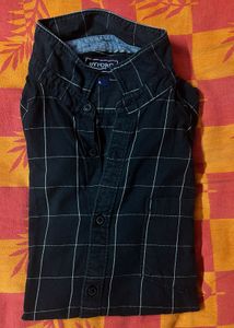 BYFORD Men's Black Checkered Shirt