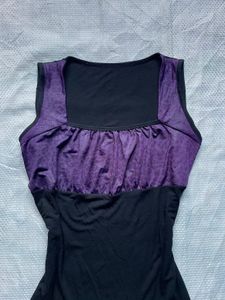 Purple &amp; Black Ruched Tank Top