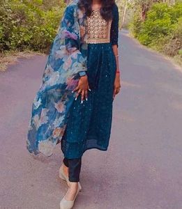 Navy blue kurta set
