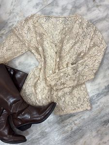vintage lace button up top