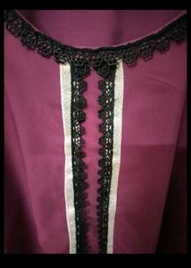 purple colour kurti with black lace