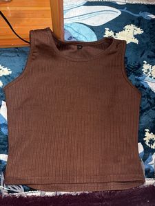 Ribbed Brown Tank Top