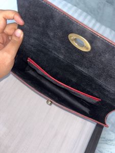 Chic Red Woven Clutch Bag