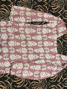Pink Block Print short Kurti