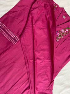 Vibrant Pink Embroidered Kurta