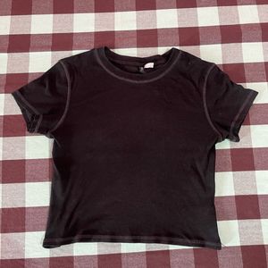 Black Cropped T-Shirt