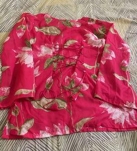 Vibrant Pink Floral Kurta