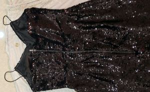 Sparkling Black Sequin Strapless Dress