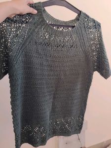 Chic Olive Green Knit Top