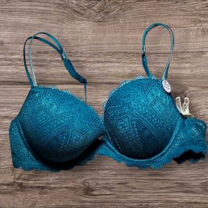 Kiabi luxurious Teal Lace Padded Bra