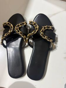 Cai Black Chain Detail Sandals