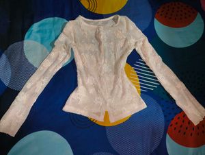 Sheer White Long Sleeve Top