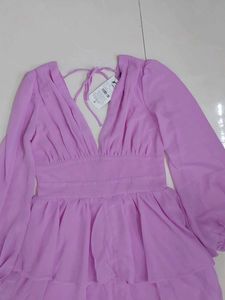 shein cute lavender fit and flare dress with tag