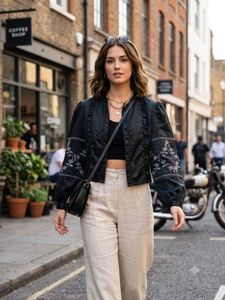 Pintresty silk Black Embroidered top