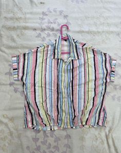 Colorful Striped Button-Up Shirt
