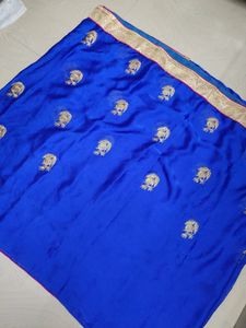Beautiful Blue Saree With Blouse 💙