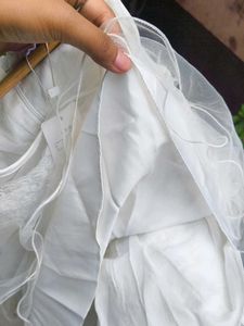 White Pearl &amp; Lace Princess Party Dress