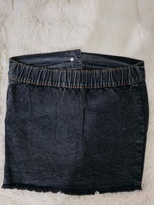 Black Denim mini croptop