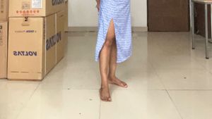 Blue Floral Print Maxi Dress