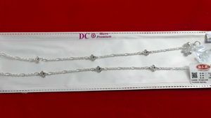 Elegant Silver Anklets with Gemstones#fixed price