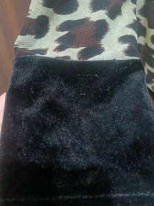 Stylish velvet Leopard Print &amp; Embellished Top