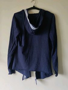 Men's Stylish Blue Open Cardigan Hoodie