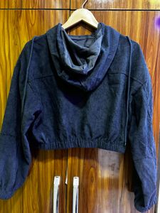 Corduroy Cropped Hooded Jacket