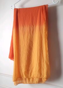 Unused Mango color Pure cotton block print ku