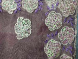 Elegant Floral Embroidered Saree