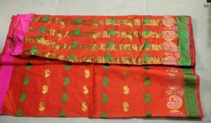 Vibrant Orange Saree