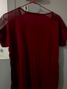 Burgundy Heart Embellished Tee
