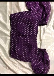 Chic Purple Polka Dot Blouse (designer boutique)