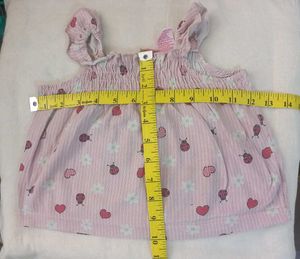Cute Pink Ladybug &amp; Heart Baby Top