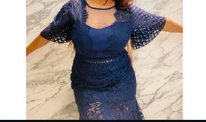 Elegant Navy Lace Dress urbanic
