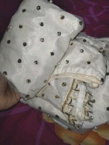 White Embellished Kurta Set