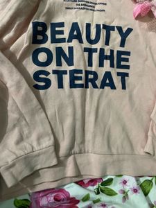 Pink Graphic Print Hoodie