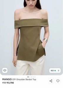 Mango Off-Shoulder Bardot Top