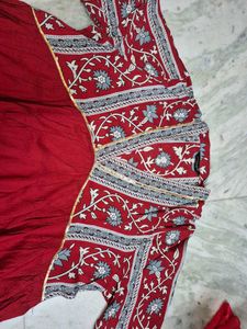 Beautiful Red Floral Kurta