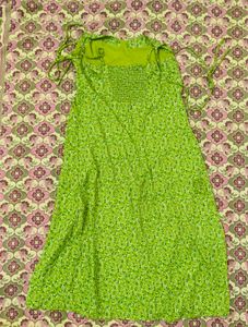 Green Floral Print Sundress