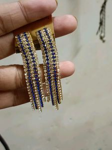 Dazzling Blue Rhinestone Drop Earrings