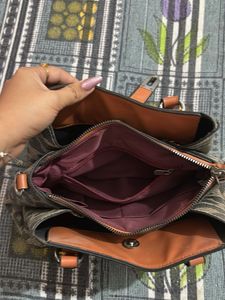 Stylish Brown & Grey Handbag
