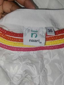 Naari chiffon White Kurta