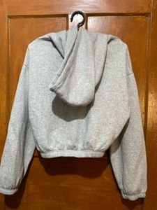 Grey Cropped Hoodie