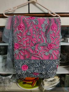 Elegant Embellished Blouse and saree