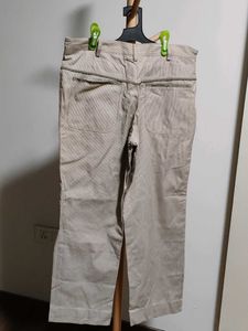 Beige striped Casual Pants
