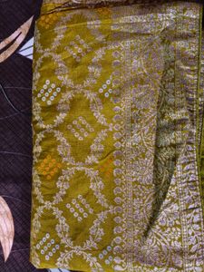 Elegant Mustard Bandhani Saree